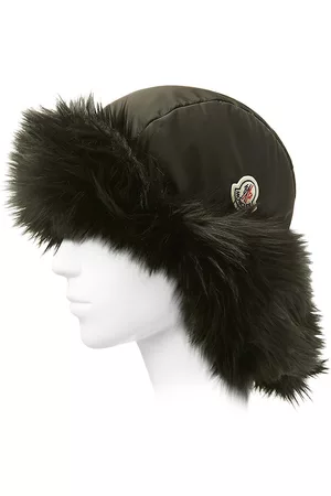 Moncler Women's Mainline Faux Fur Aviator Hat - Black - Size Large