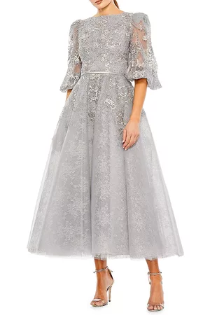 Mac Duggal Women's Embellished Tulle Cocktail Dress - Platinum - Size 20