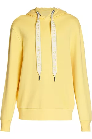 Moncler Men's Cotton Long-Sleeve Hoodie - Yellow - Size Small