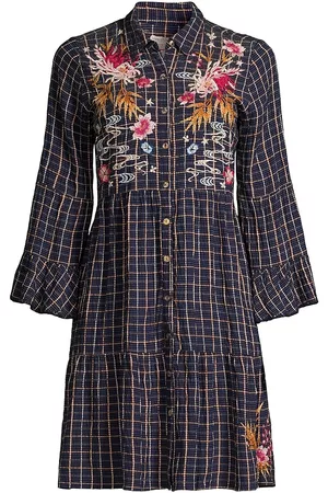 JOHNNY WAS Women's Emiko Easy Tiered Shirtdress - Plaid - Size XS