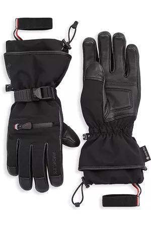 Moncler Women's Grenoble Leather Gloves - Black - Size Large