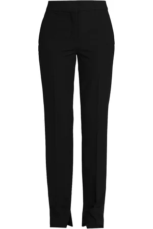 Stella McCartney Women's Split Straight-Leg Trousers - Black - Size 6