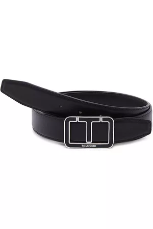 Tom Ford Men's Leather T Belt - Black - Size 38