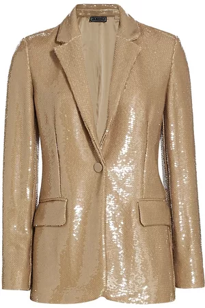 ELIE TAHARI Women's The Holly Sequined Suit Jacket - Tan Sequins - Size 6