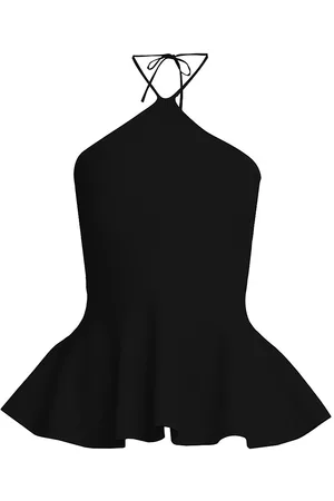 Stella McCartney Women's Knit Halterneck Peplum Tank - Black - Size 2
