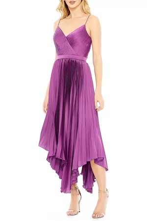 Mac Duggal Women's Satin Pleated Cocktail Dress - Amethyst - Size 4