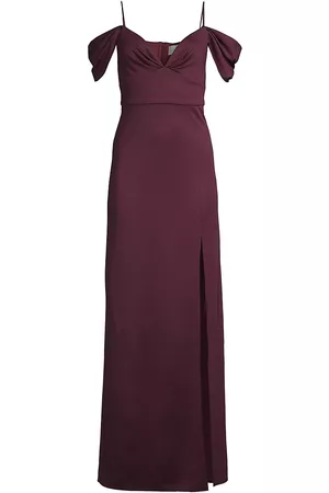 Sachin & Babi Women's Brittany Stretch Crepe Cold-Shoulder Gown - Deep Wine - Size 4