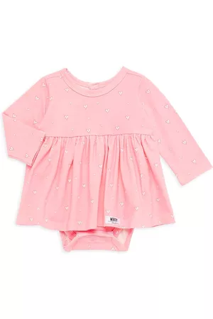 Worthy Threads Baby's & Little Girl's Heart Print Long-Sleeve Bubble Romper - Pink - Size Newborn