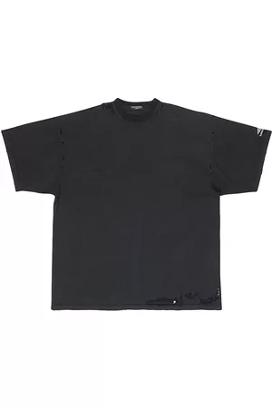 Balenciaga 3b Sports Icon Repaired T-shirt Oversized - Washed Black - Size Large