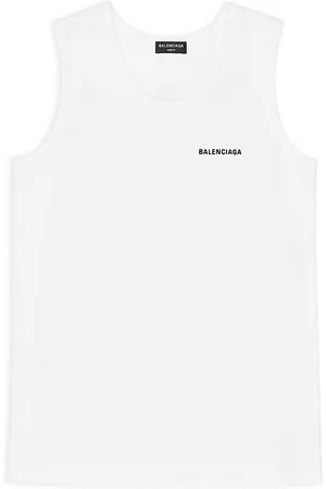 Balenciaga Loose Tank Top - White Black - Size Small
