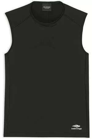 Balenciaga 3b Sports Icon Sleeveless Crewneck Top - Black White - Size Medium