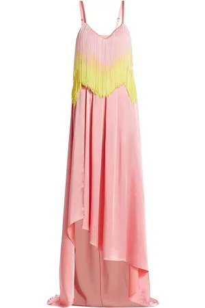 HALPERN Women's Diamond Fringe Cut-Out Gown - Flamingo Pink - Size 10
