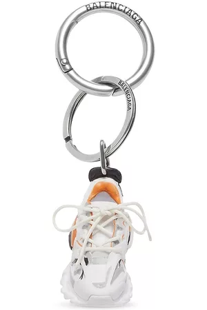 Balenciaga Men Keychains - Men's Track Keychain - White Orange