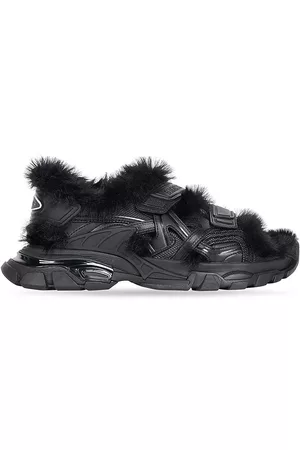 Balenciaga Men Winter Boots - Men's Track Sandale Fake Fur - Black - Size 6 - Black - Size 6