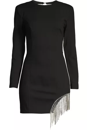 ELLIATT Women's Nebulous Crystal-Fringe Minidress - Black - Size Medium