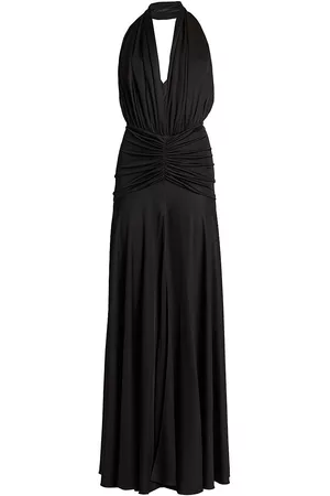 Alaïa Women's Deesse Ruched Halterneck Gown - Black - Size 12