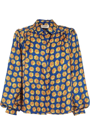 Lisou Women's Printed Silk Twill Button-Front Shirt - Daisy - Size 6