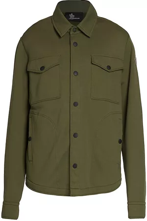 Moncler Men's Collared Long-Sleeve Shirt - Green - Size Medium