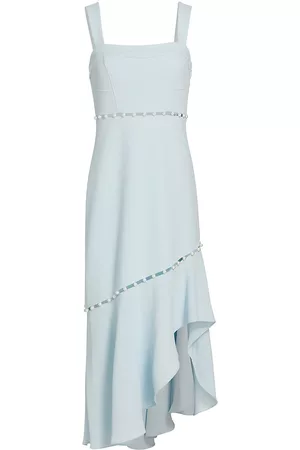 Jonathan Simkhai Women's Houston Beaded Asymmetric Midi-Dress - Light Sky - Size 6