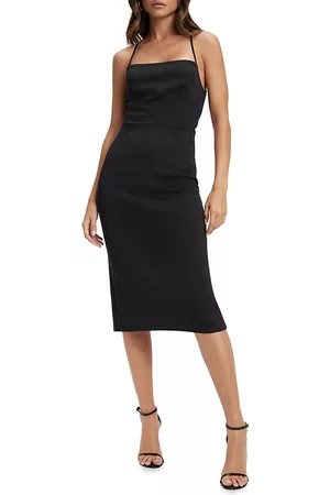GOOD AMERICAN Women's Vacay Scuba Midi-Dress - Black - Size XL