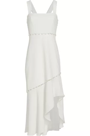 Jonathan Simkhai Women's Houston Beaded Asymmetric Midi-Dress - White - Size 8
