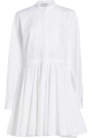 Alexander McQueen Women Casual Dresses - Women's Poplin Belted Mini Shirtdress - Optical White - Size 4