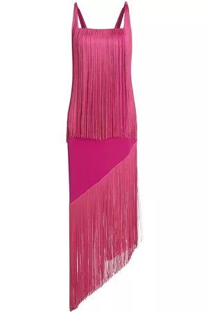 No Pise La Grama Women's Alma Cascading Fringe Dress - Hot Pink - Size 12