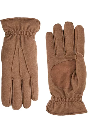 Loro Piana Men's Ashford Cashmere & Suede Gloves - Chestnut - Size Large