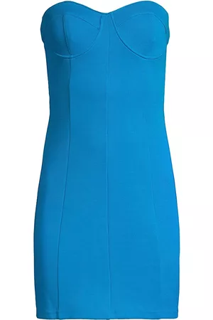 Victor Glemaud Women Strapless Dresses - Women's Strapless Bustier Minidress - Turquoise - Size Small