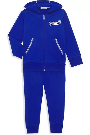Moncler Baby's & Little Kid's 2-Piece Logo Sweatsuit Set - Blue - Size 2