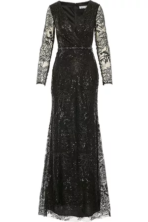 Mac Duggal Women Evening dresses - Women's Sequin Embellished Floor-Length Gown - Black - Size 20