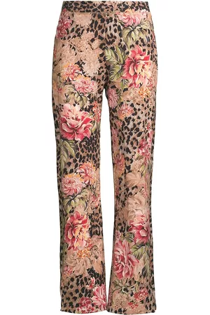JOHNNY WAS Women Sweatpants - Women's Vintage Rose Floral Leopard Sweatpants - Size XS