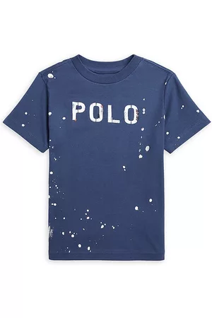 Ralph Lauren Boys T-Shirts - Little Boy's & Boy's Paint Splatter Logo T-Shirt - Rustic Navy - Size 3 - Rustic Navy - Size 3