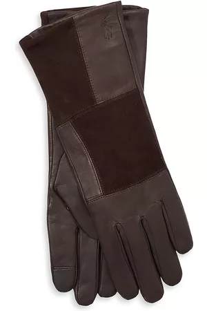 Ralph Lauren Women Gloves - Women's Equestrian Sheepskin Gloves - Tobacco - Size Large