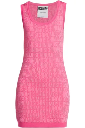 Moschino Women's Logo Knit Minidress - Pink Multi - Size 8