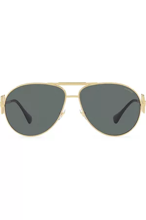 VERSACE Men's 65MM Metal Aviator Sunglasses - Gold