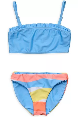 Snapper Rock Little Girl's & Girl's 2-Piece Good Vibes Ruffle Bandeau Bikini - Size 4