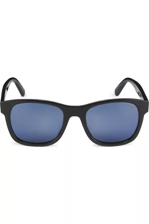 Moncler Men's 53MM 8 Moncler x Palm Angels Square Sunglasses - Shiny Black Blue