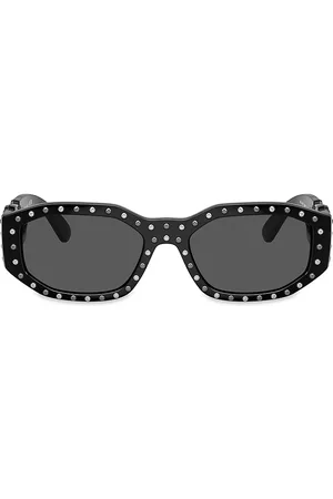 VERSACE Men's 53MM Medusa Detail Oval Sunglasses - Black Grey