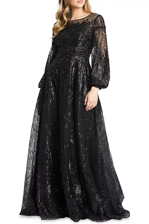Mac Duggal Women's Beaded Fit-&-Flare Gown - Black - Size 10