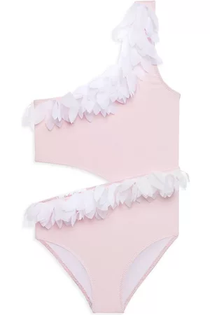 STELLA COVE Little Girl's & Girl's Petal-Trim Cut-Out Bathing Suit - Pink - Size 10