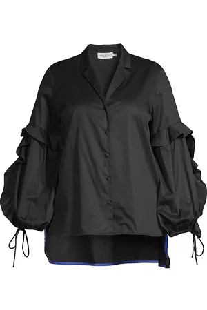 HARSHMAN Women's Vivona Ruffled Tunic - Black - Size 18