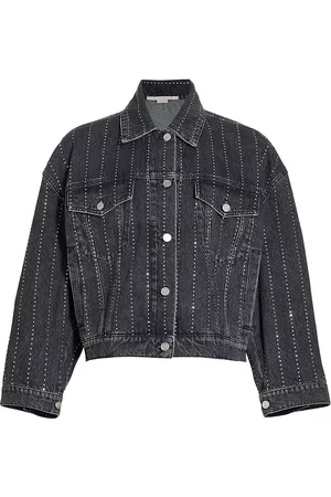 Stella McCartney Women's Hotfix Stripe Denim Jacket - Washed Black - Size 8
