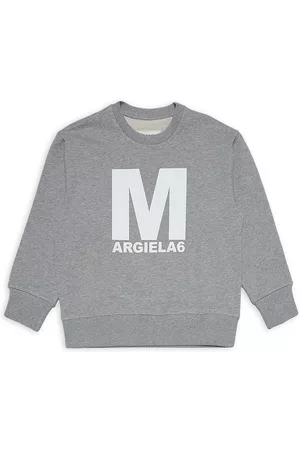 Maison Margiela Little Kid's & Kid's Logo Long-Sleeve Sweater - Grey Melange - Size 12