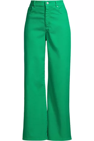 Max Mara Women's Medina Wide-Leg Jeans - Green - Size 6