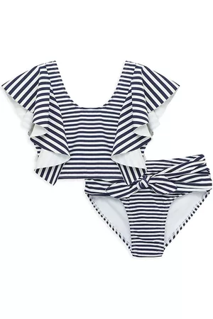HABITUAL Little Girl's & Girl's 2 Malibu Stripe Bikini - Blue - Size 12