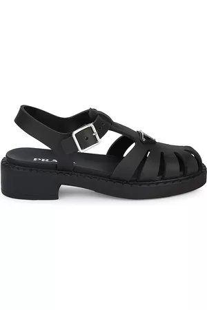 Prada Women's Rubber Fisherman Sandals - Nero - Size 11