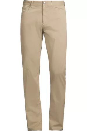 CANALI Men's Stretch-Cotton Chinos - Tan - Size 34