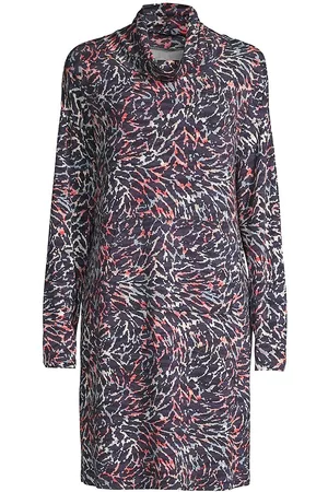 NIC+ZOE Women's Glowing Sunset Turtleneck Dress - Indigo Multi - Size XXL