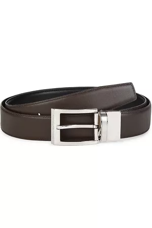 Z Zegna Men Belts - Men's Smooth Calf Leather Belt - Brown - Brown